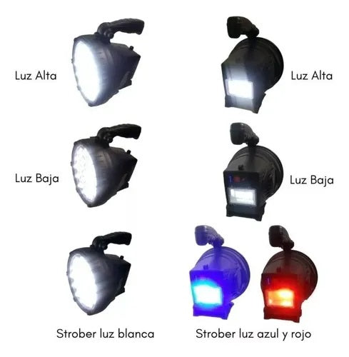 Foco Largo Alcance Alta Potencia Recargable Reflector Lintera