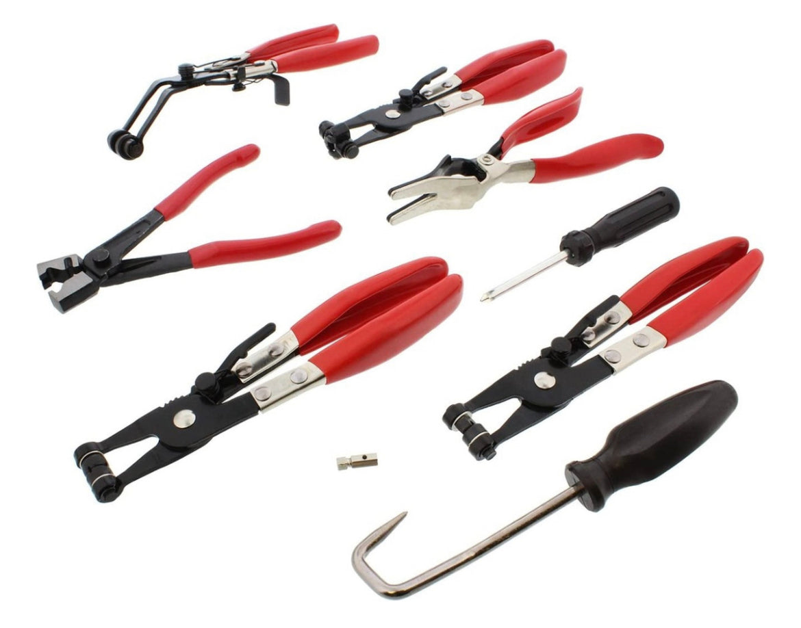 9pcs manguera abrazadera y pinza herramienta Kit alicates Set giratorio 