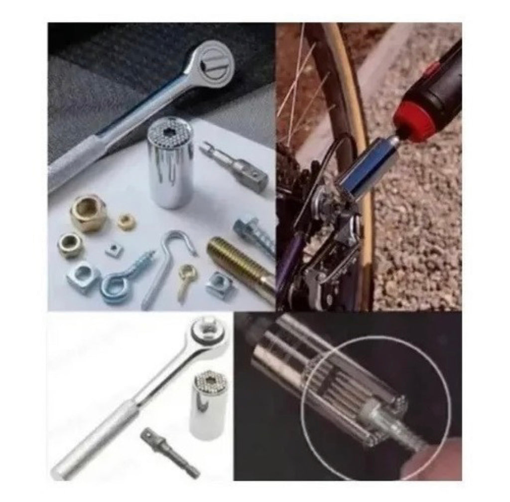 Dado universal de 7 -19 mm + adaptador para taladro 