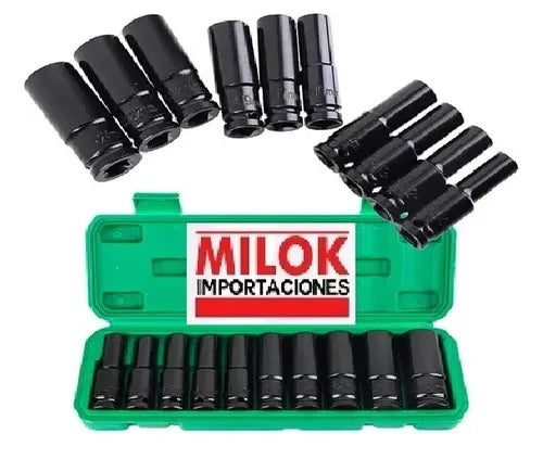 Juego 10 Dados Largos Impacto 1/2 Industrial