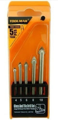 Mechas punta fecha vidrio ceramica 5 piezas  