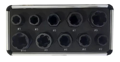 Extractor King Task Tornillo Roto Tuerca Rosca - Set X 10
