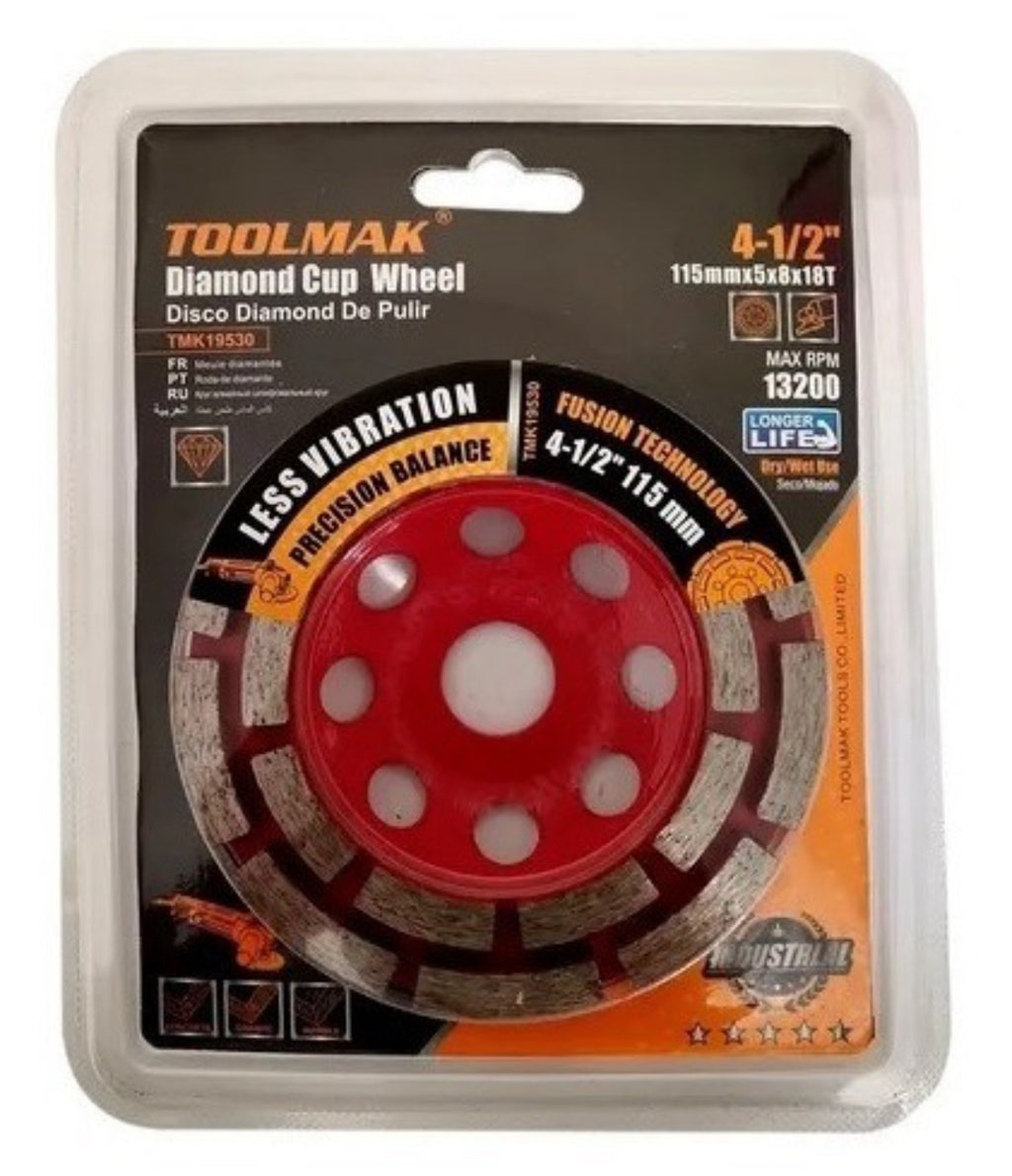 Disco De Pulir Diamantado Copa 4 1/2 (115mm) Doble Segmento 