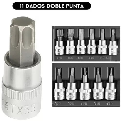 Juego Dados Torx Estrella Hembra Macho 34 Piezas 3/8