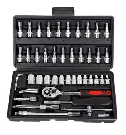 Herramienta Caja Kit 46 Piezas Dados 1/4 Milok