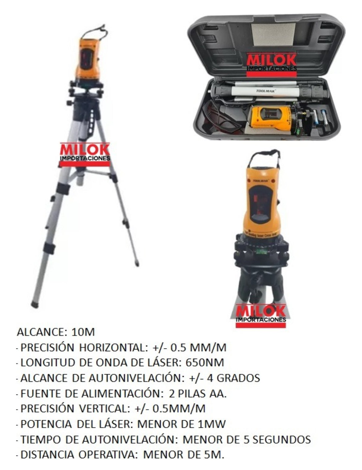 Nivel Laser Imantado Autonivelante Con Tripode 