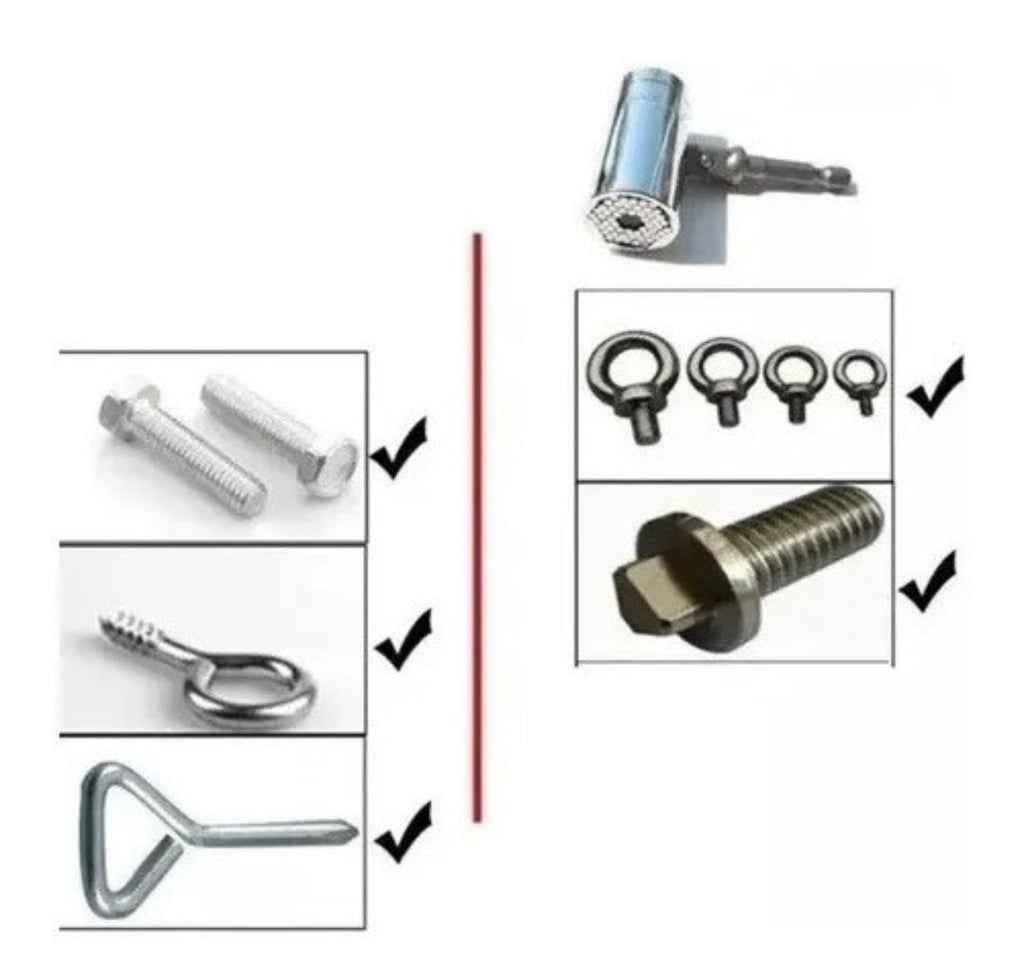 Dado universal de 7 -19 mm + adaptador para taladro 