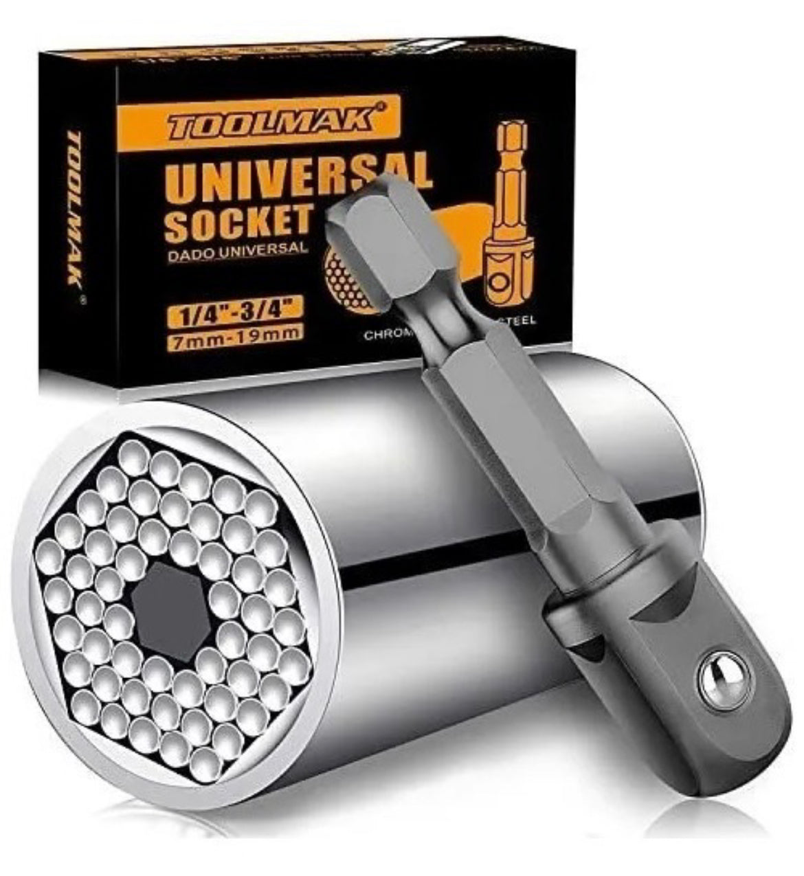 Dado universal de 7 -19 mm + adaptador para taladro 