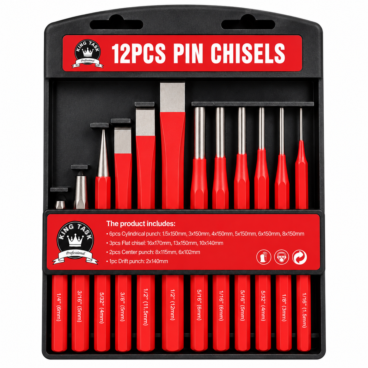 Juego de punzones 12 pc king task