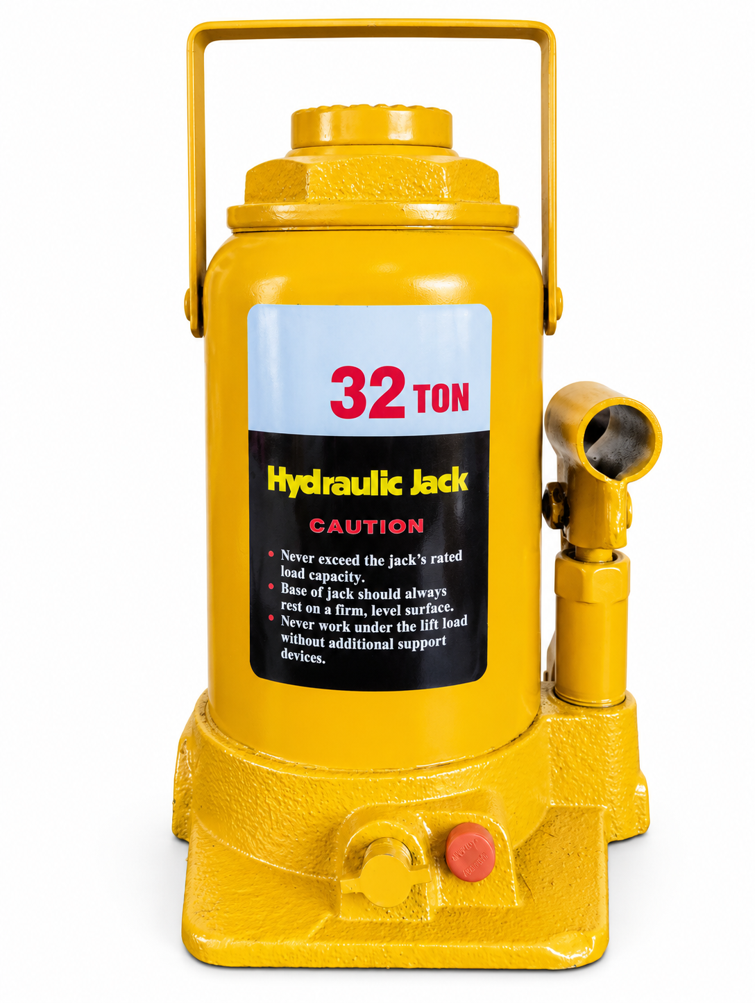Gato botella 32 ton con válvula amarillo King Task reforzado.