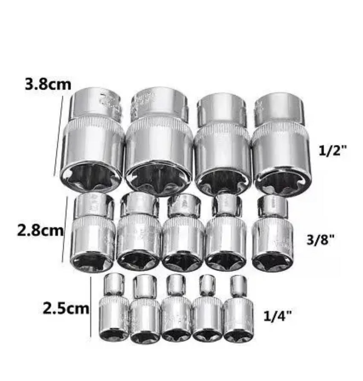 Juego Dados Torx Hembra 1/4 3/8 1/2 E4 Al E24  Milok Pro