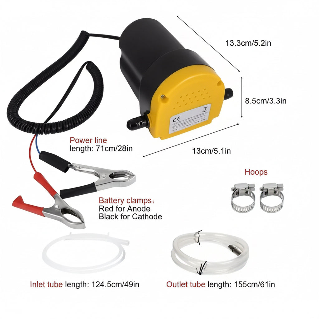 Bomba Extractora Aceite 12 Volt 60 Watt Milok