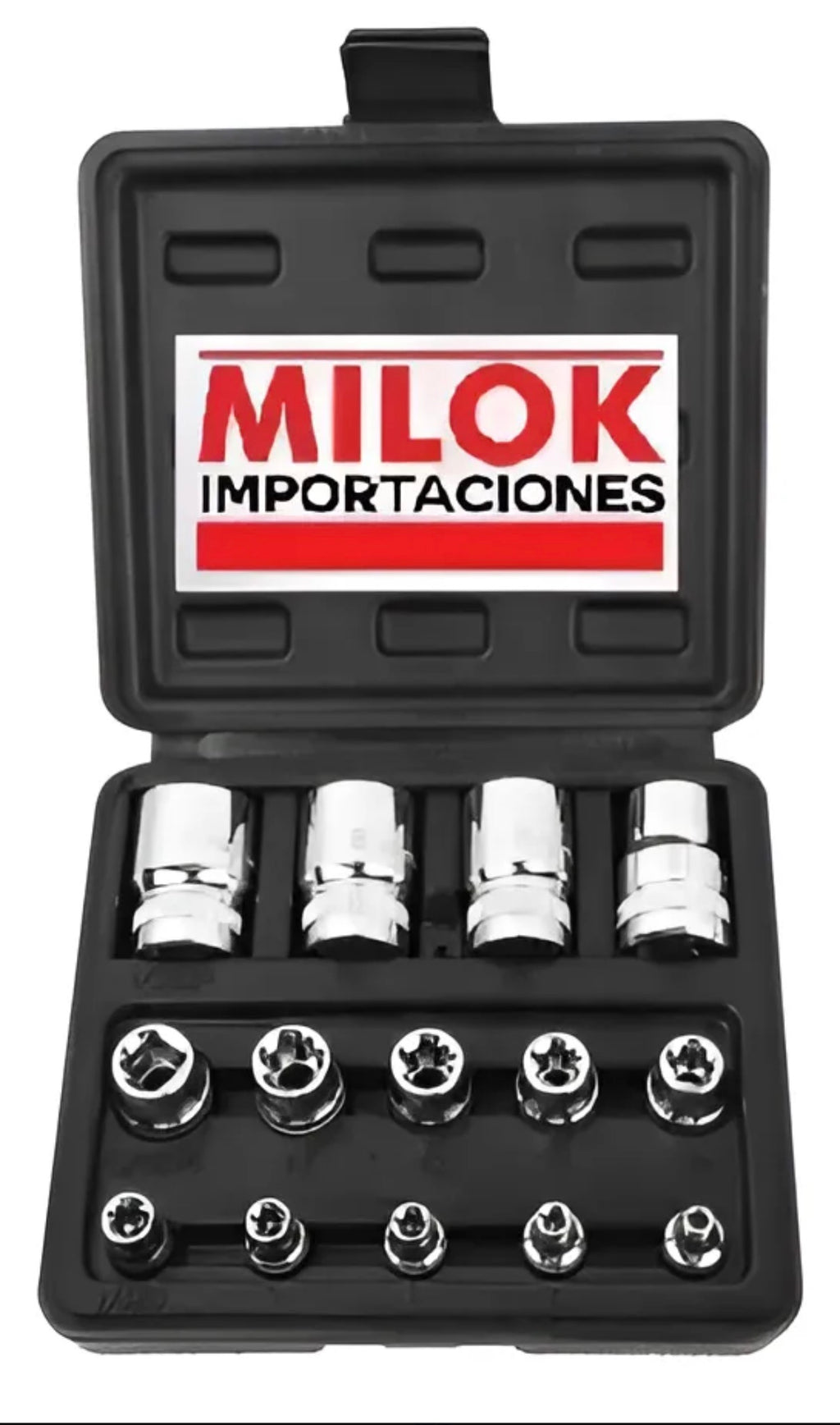 Juego Dados Torx Hembra 1/4 3/8 1/2 E4 Al E24  Milok Pro