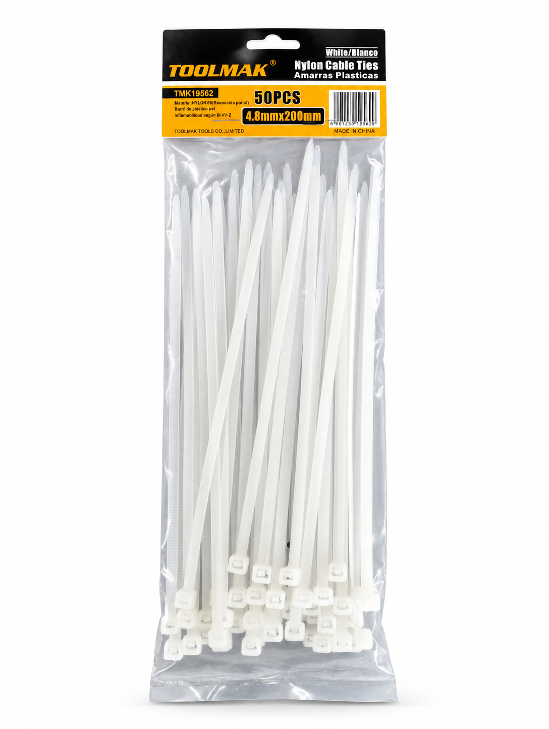Precintos blancos 4.8 x 200 mm - 50 unidades