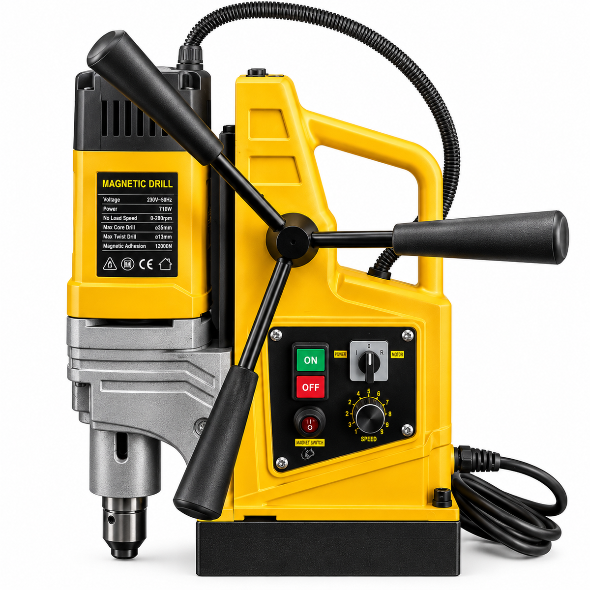 Taladro con base magnética