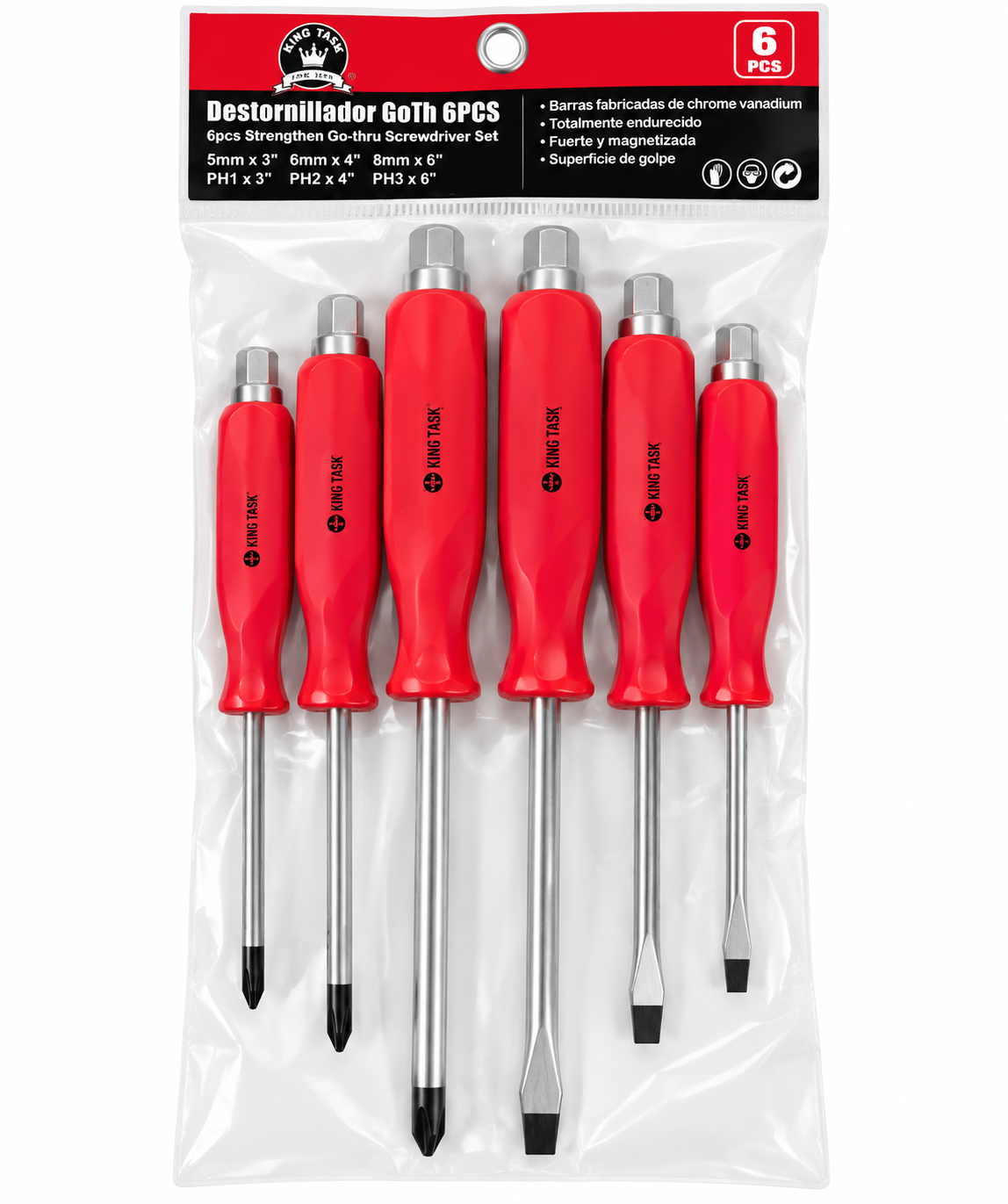 Destornilladores x 6 Rojo